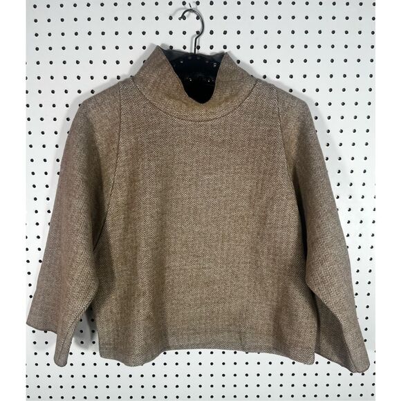 Madewell herringbone print mock neck  pullover size S - Picture 1 of 3
